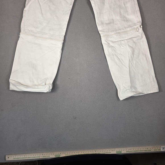 Chino Pants Mens 34x30 White Cotton Convertible Zip Off Made In Italy Straight - Picture 3 of 15